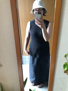 「AIVER（アイバー）のアイテム（帽子）」を使った、sakamoto0412さん（レディース・159cm）の夏コーディネート