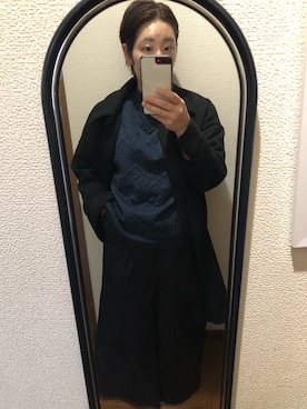 「AKTE」｜「アイテム（ステンカラーコート）」を使った、sakamoto0412さん（レディース・159cm）の冬コーディネート