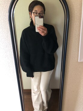 「AKTE（アクテ）のアイテム（ニット/セーター）」を使った、sakamoto0412さん（レディース・159cm）の冬コーディネート