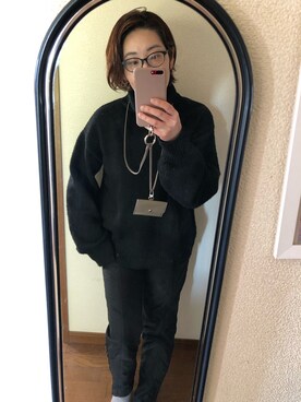 「AKTE（アクテ）のアイテム（ニット/セーター）」を使った、sakamoto0412さん（レディース・159cm）の冬コーディネート