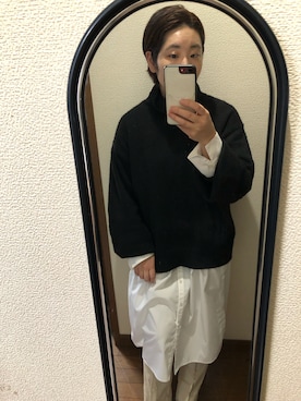 「AKTE（アクテ）のアイテム（ニット/セーター）」を使った、sakamoto0412さん（レディース・159cm）の冬コーディネート