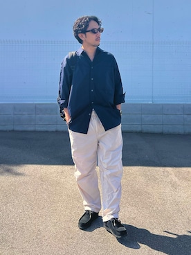 「アイテム（モカシン/デッキシューズ）」を使った、Naoto さん（メンズ・170cm）の秋コーディネート