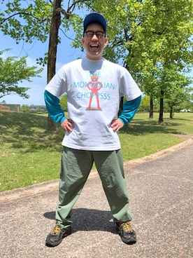 「COOKMAN(クックマン)のアイテム」を使った、ノビ山本さん(メンズ・170cm)の夏コーディネート