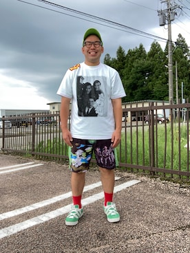 「AlexanderLeeChang（アレキサンダーリーチャン）のアイテム（トップス）」を使った、ノビ山本さん（メンズ・170cm）の夏コーディネート