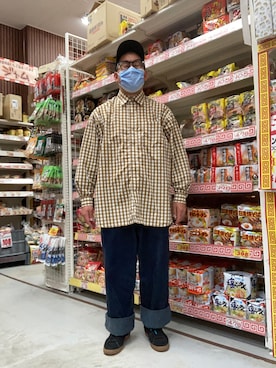 「SANTA CRUZ（サンタクルーズ）のアイテム（キャップ）」を使った、ノビ山本さん（メンズ・170cm）の秋コーディネート