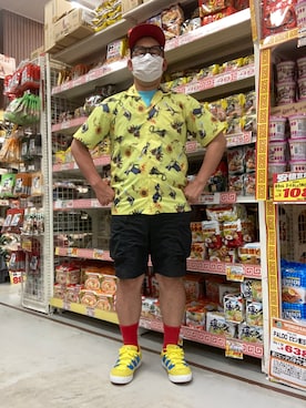 「AlexanderLeeChang（アレキサンダーリーチャン）のアイテム（トップス）」を使った、ノビ山本さん（メンズ・170cm）の夏コーディネート
