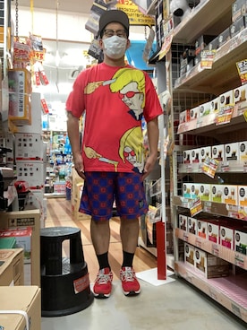 「MOBSTYLES（モブスタイル）のアイテム」を使った、ノビ山本さん（メンズ・170cm）の夏コーディネート