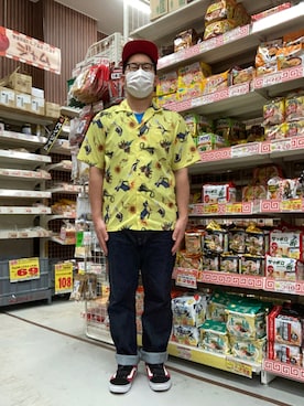 「AlexanderLeeChang（アレキサンダーリーチャン）のアイテム（トップス）」を使った、ノビ山本さん（メンズ・170cm）の夏コーディネート