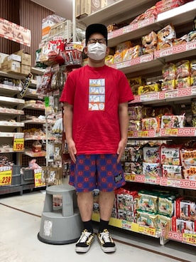 「MOBSTYLES（モブスタイル）のアイテム」を使った、ノビ山本さん（メンズ・170cm）の夏コーディネート