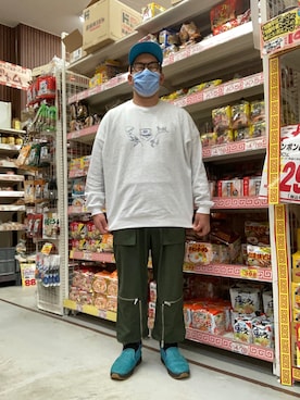 「SANTA CRUZ（サンタクルーズ）のアイテム（キャップ）」を使った、ノビ山本さん（メンズ・170cm）の秋コーディネート