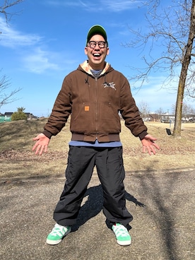 「AlexanderLeeChang(アレキサンダーリーチャン)のアイテム(帽子)」を使った、ノビ山本さん(メンズ・170cm)の春コーディネート