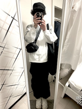 「JEANASIS（ジーナシス）のアイテム（バッグ）」を使った、藤枝蘭丸さん（メンズ・175cm）の秋コーディネート