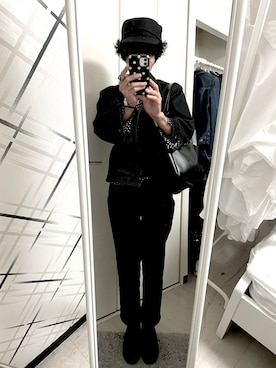 「ワークキャップ」｜「アイテム（その他）」を使った、藤枝蘭丸さん（メンズ・175cm）の秋コーディネート