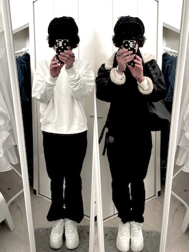 「Ungrid（アングリッド）のアイテム（ジャケット/アウター）」を使った、藤枝蘭丸さん（メンズ・175cm）の冬コーディネート