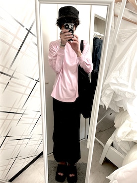 「JEANASIS（ジーナシス）のアイテム（トートバッグ）」を使った、藤枝蘭丸さん（メンズ・175cm）の夏コーディネート