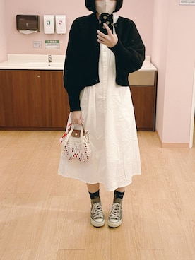 「LONGCHAMP（ロンシャン）のアイテム」を使った、えんさん（レディース・158cm）の冬コーディネート