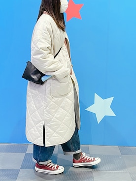 「CELINE」｜「アイテム（ノーカラージャケット）」を使った、えんさん（レディース・158cm）の冬コーディネート