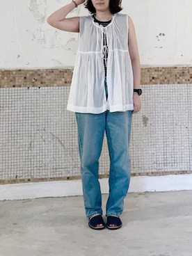 BEAMS BOY / コットン ギャザー ノースリーブを使った人気