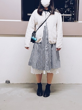 「CELINE」｜「アイテム（その他アウター）」を使った、えんさん（レディース・158cm）の冬コーディネート