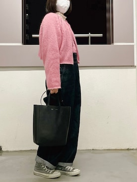 「PAR ICI（パーリッシィ）のアイテム（サロペット/オーバーオール）」を使った、えんさん（レディース・158cm）の冬コーディネート