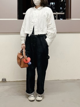 「PAR ICI（パーリッシィ）のアイテム（サロペット/オーバーオール）」を使った、えんさん（レディース・158cm）の春コーディネート