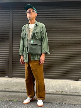 「アイテム（ミリタリージャケット）」を使った、　　好き好きシャーツさん（メンズ・175cm）の秋コーディネート