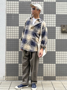 「MOSCOT（モスコット）のアイテム」を使った、　　好き好きシャーツさん（メンズ・175cm）の秋コーディネート