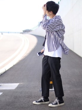 「CLANE（クラネ）のアイテム（トップス）」を使った、あげゆうさん（メンズ・176cm）の春コーディネート