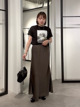 「Lui's（ルイス）のリングバランスネックレス（ネックレス、シルバー系）」を使った、YU さん（レディース・159cm）の夏コーディネート