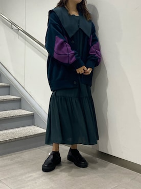 「トープ」｜「アイテム（ワンピース/ドレス）」を使った、YU さん（レディース・159cm）の秋コーディネート