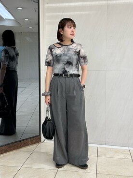 「Lui's（ルイス）のアイテム（ベルト）」を使った、YU さん（レディース・159cm）の夏コーディネート
