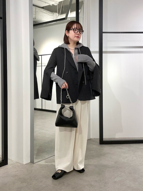 Lui's FEMME 2WAYスリーブストレッチツイルオーバダブルジャケット黒 Lui's（ルイス） ジャケット テーラードジャケット 「 オケージョン