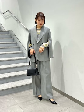 「マーブル柄」｜YU さん（レディース・159cm）の冬コーディネート