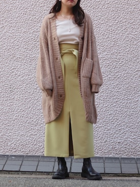 「CLANE（クラネ）のアイテム（スカート）」を使った、YU さん（レディース・159cm）の冬コーディネート