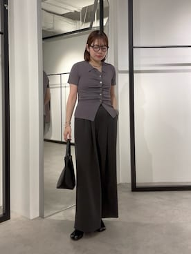 「Lui's（ルイス）のノットチェーンネックレス（ネックレス、シルバー系）」を使った、YU さん（レディース・159cm）の夏コーディネート