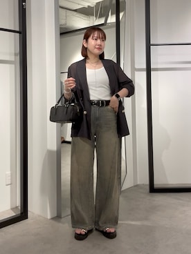 「Lui's（ルイス）のサージカルステンレスダブルエッジネックレス（ネックレス、シルバー系）」を使った、YU さん（レディース・159cm）の夏コーディネート