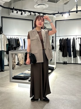 「ジレ」｜YU さん（レディース・159cm）の夏コーディネート