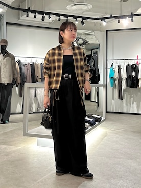 「アイテム（カーゴパンツ）」を使った、YU さん（レディース・159cm）の秋コーディネート