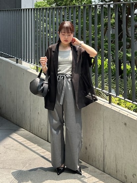 「夏コーデ」｜「アイテム（ジャケット/アウター）」を使った、YU さん（レディース・159cm）の夏コーディネート