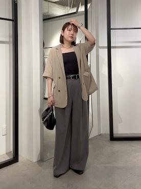 「Lui's（ルイス）のノットチェーンネックレス（ネックレス、シルバー系）」を使った、YU さん（レディース・159cm）の夏コーディネート