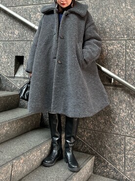 「CLANE（クラネ）のアイテム（ジャケット/アウター）」を使った、YU さん（レディース・159cm）の冬コーディネート