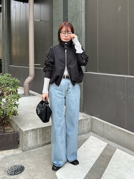 「Lui's（ルイス）のアイテム（ブルゾン）」を使った、YU さん（レディース・159cm）の春コーディネート