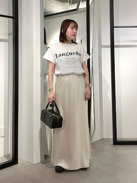 「Lui's（ルイス）のリングバランスネックレス（ネックレス、シルバー系）」を使った、YU さん（レディース・159cm）の夏コーディネート
