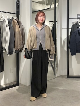 「Lui's（ルイス）のアイテム（ブルゾン）」を使った、YU さん（レディース・159cm）の春コーディネート