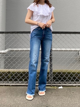 「Lui's（ルイス）のアイテム（シューズ）」を使った、YU さん（レディース・159cm）の夏コーディネート