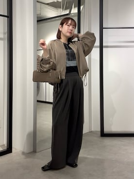 「Lui's（ルイス）のアイテム（ブルゾン）」を使った、YU さん（レディース・159cm）の春コーディネート