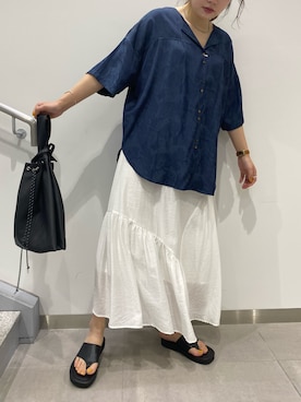 「ithelicy（イザリシー）のアイテム」を使った、YU さん（レディース・159cm）の夏コーディネート