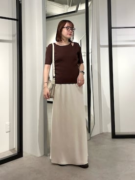「Lui's（ルイス）のノットチェーンネックレス（ネックレス、シルバー系）」を使った、YU さん（レディース・159cm）の夏コーディネート