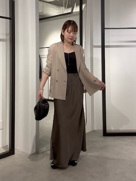 「Lui's（ルイス）のリングバランスネックレス（ネックレス、シルバー系）」を使った、YU さん（レディース・159cm）の夏コーディネート