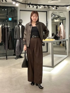 「タックパンツ」｜YU さん（レディース・159cm）の春コーディネート